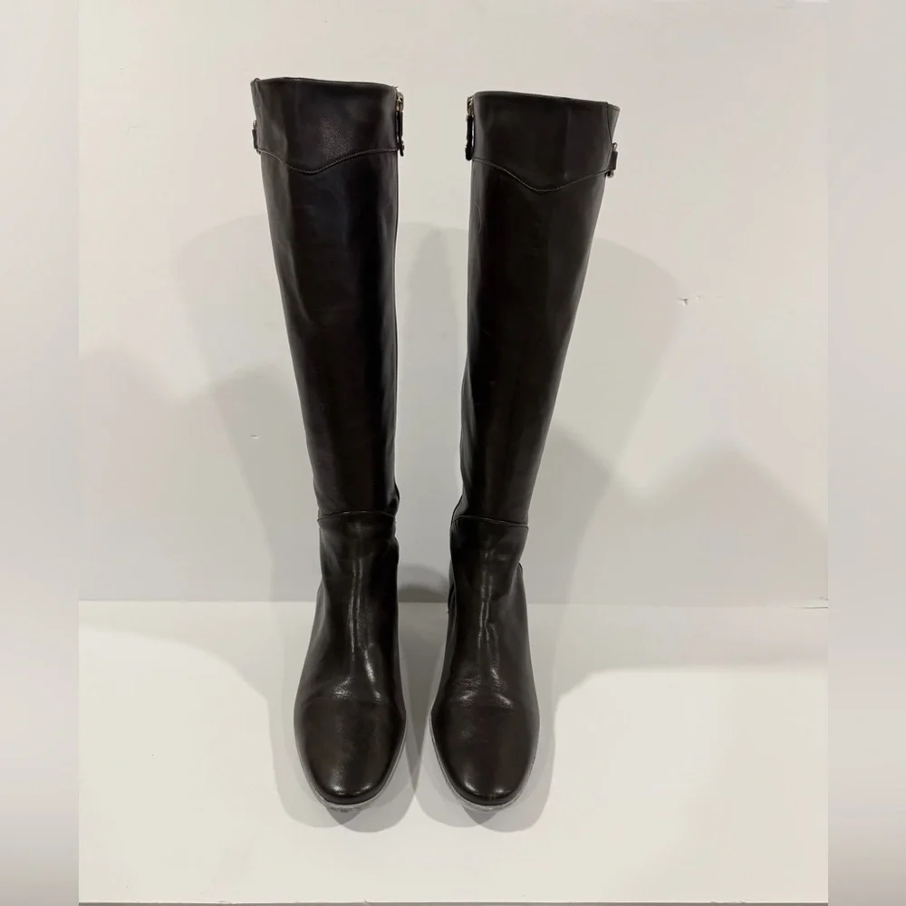 Cole Haan dark brown espresso Leather Knee-High Boots Women’s 7 B Made in Brazil